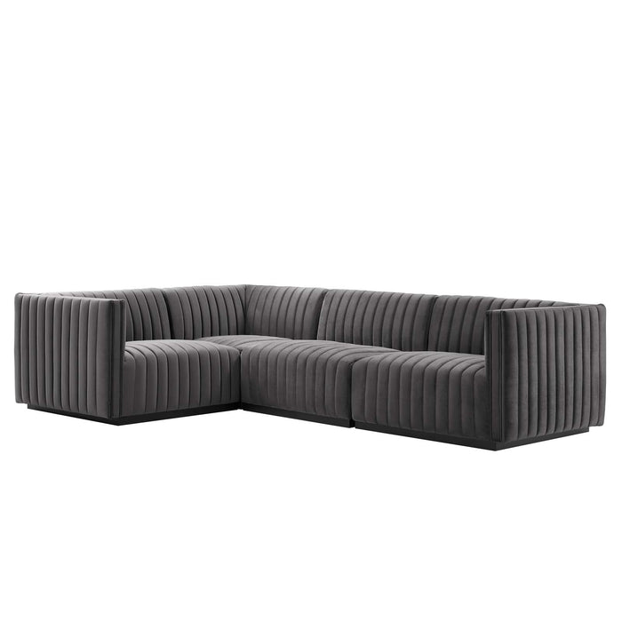 Conjure Channel Tufted Performance Velvet Sectional Sofa - Elegant Design for Modern Living Spaces
