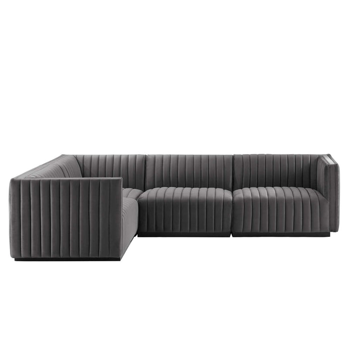 Conjure Channel Tufted Performance Velvet Sectional Sofa - Elegant Design for Modern Living Spaces