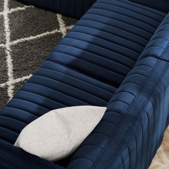 Conjure Channel Tufted Performance Velvet Sectional Sofa - Elegant Design for Modern Living Spaces