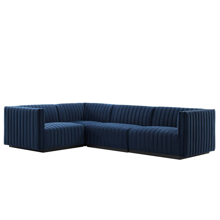 Conjure Channel Tufted Performance Velvet Sectional Sofa - Elegant Design for Modern Living Spaces