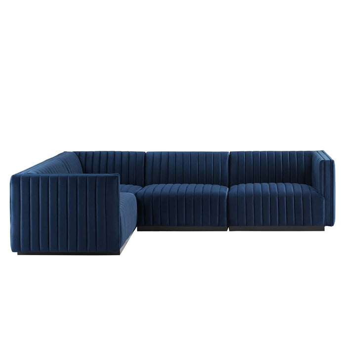 Conjure Channel Tufted Performance Velvet Sectional Sofa - Elegant Design for Modern Living Spaces