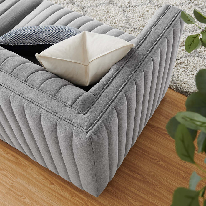 Conjure Channel Tufted Upholstered Fabric Loveseat - Modern Elegance for Your Living Room Oasis