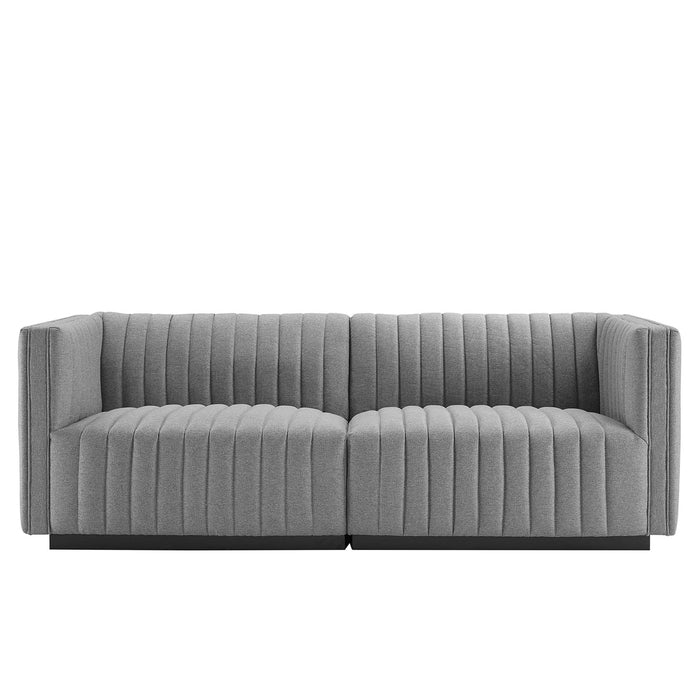 Conjure Channel Tufted Upholstered Fabric Loveseat - Modern Elegance for Your Living Room Oasis