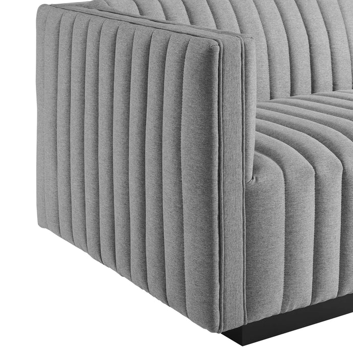 Conjure Channel Tufted Upholstered Fabric Loveseat - Modern Elegance for Your Living Room Oasis