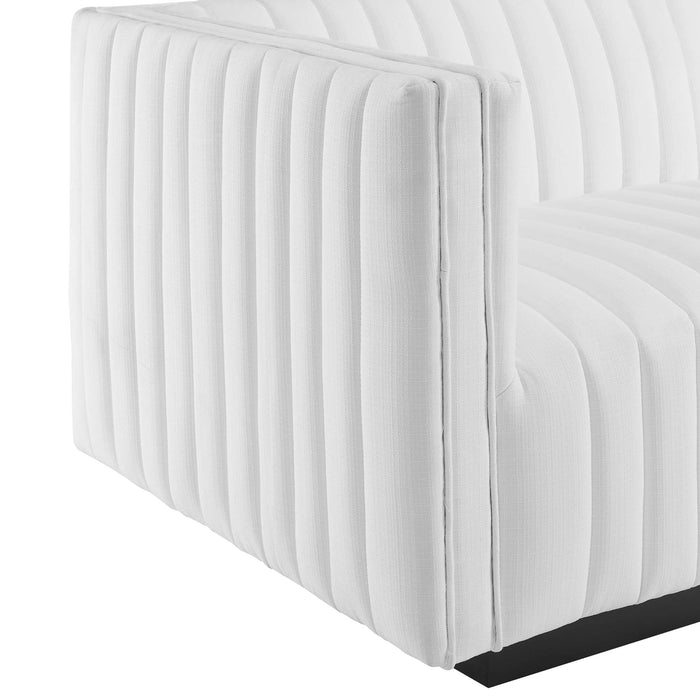 Conjure Channel Tufted Upholstered Fabric Loveseat - Modern Elegance for Your Living Room Oasis