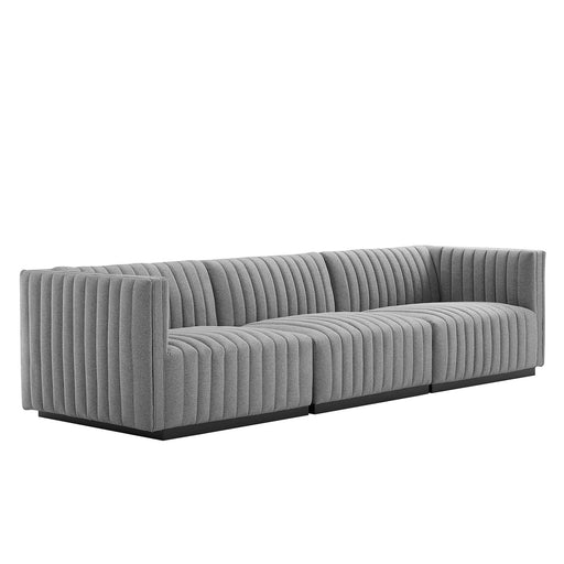 Conjure Channel Tufted Upholstered Fabric Sofa by Modway - angle view