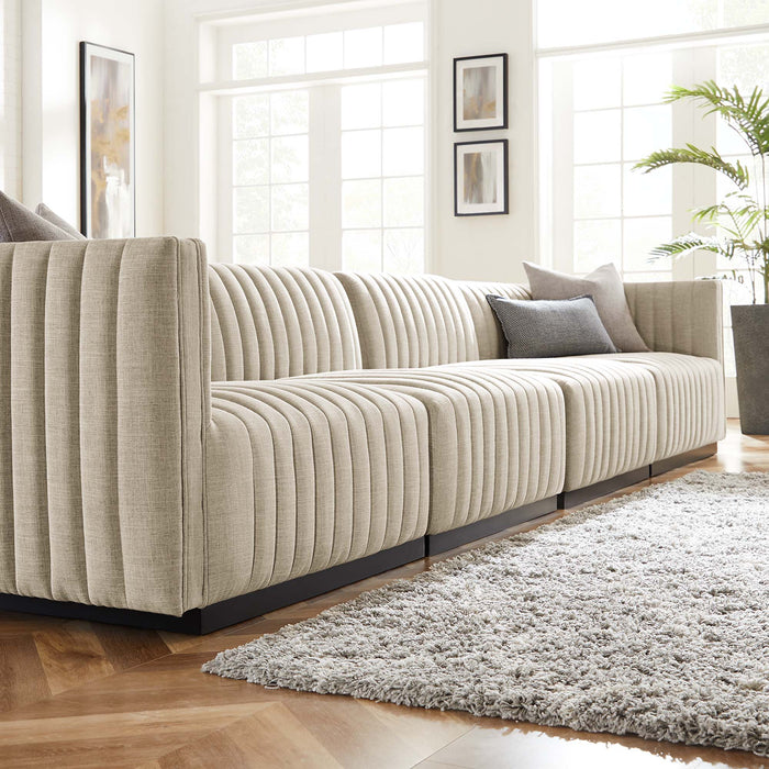 Conjure 4-Piece Channel Tufted Upholstered Fabric Sofa by Modway - view 18