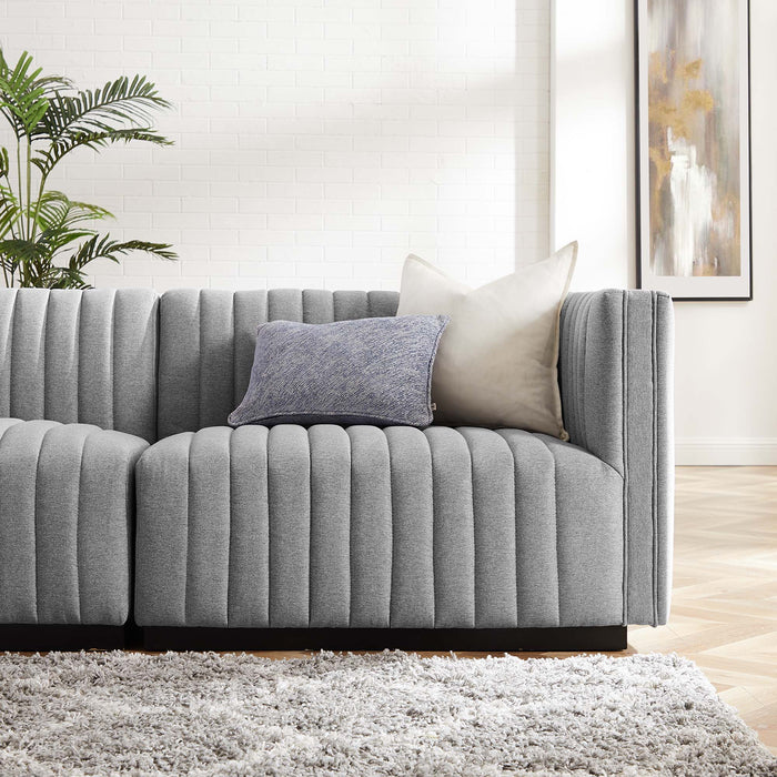 Conjure 4-Piece Channel Tufted Upholstered Fabric Sofa by Modway - detail close-up