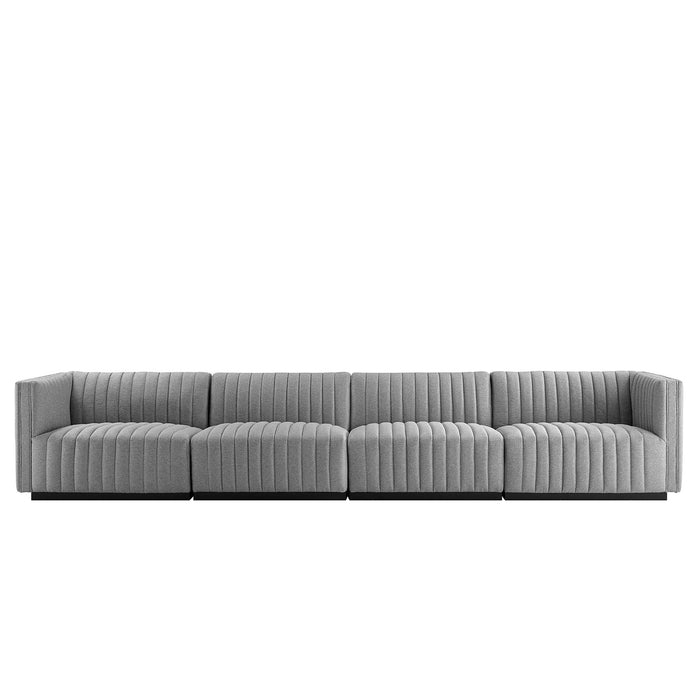 Conjure 4-Piece Channel Tufted Upholstered Fabric Sofa by Modway - control panel detail