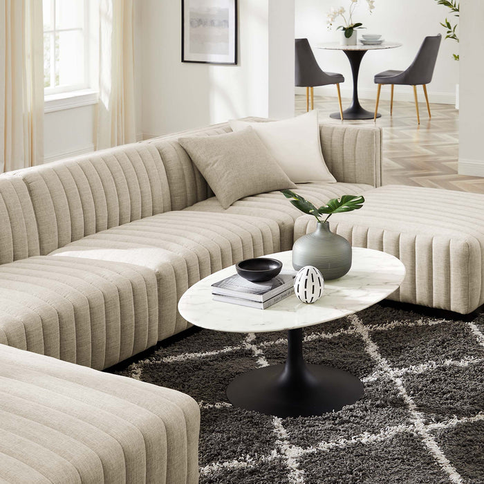 Conjure 6-Piece Channel Tufted Upholstered Fabric Sectional Sofa by Modway - view 21