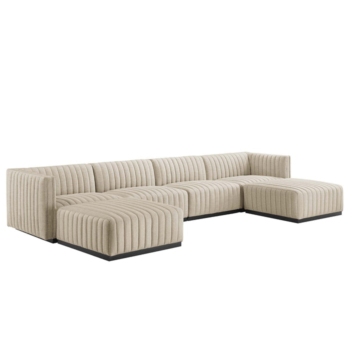 Conjure 6-Piece Channel Tufted Upholstered Fabric Sectional Sofa by Modway - view 19