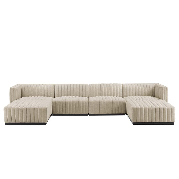 Conjure 6-Piece Channel Tufted Upholstered Fabric Sectional Sofa by Modway - view 30