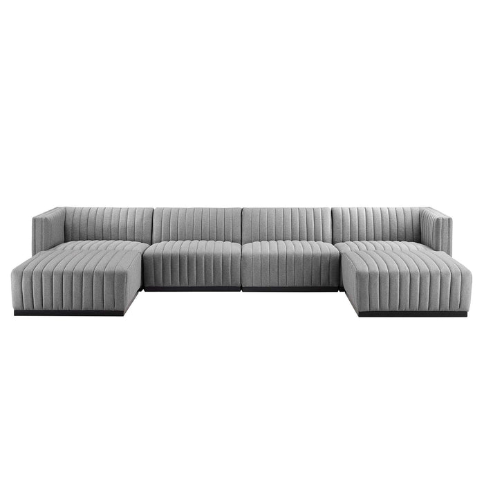 Conjure 6-Piece Channel Tufted Upholstered Fabric Sectional Sofa by Modway - accessory view