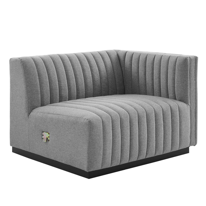 Conjure 6-Piece Channel Tufted Upholstered Fabric Sectional Sofa by Modway - lifestyle in-use