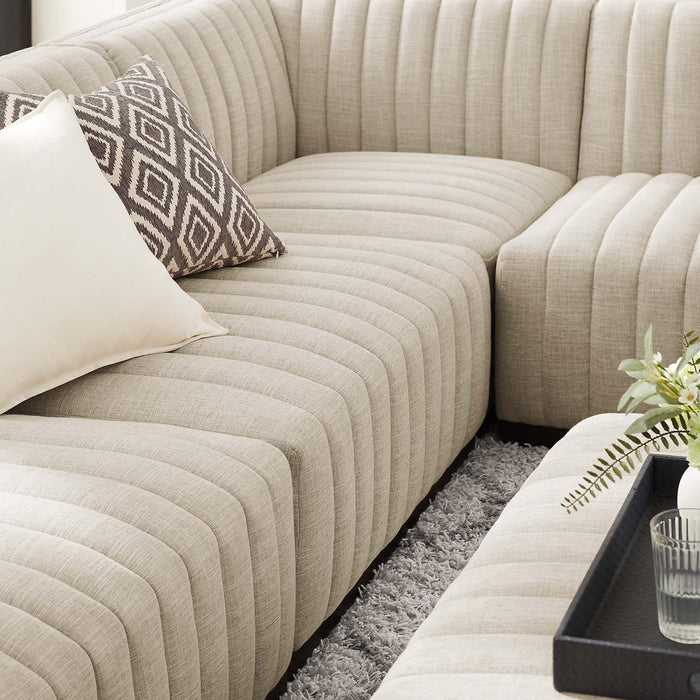 Conjure 5-Piece Channel Tufted Upholstered Fabric Sectional by Modway - detail close-up