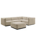 Conjure 5-Piece Channel Tufted Upholstered Fabric Sectional by Modway - angle view