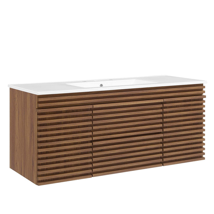 Render 48" Wall-Mount Bathroom Vanity Basin Included