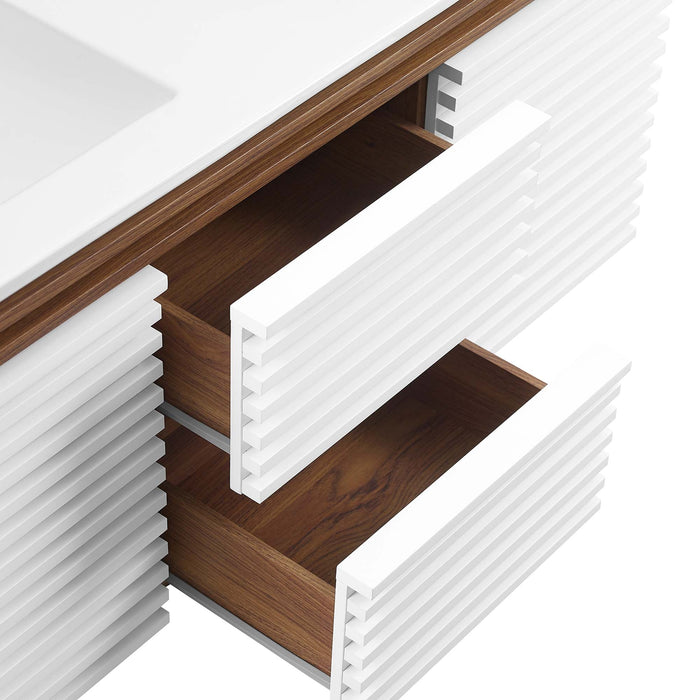 Render 48" Wall-Mount Bathroom Vanity Basin Included