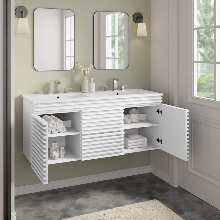 Render 48" Wall-Mount Bathroom Vanity Basin Included