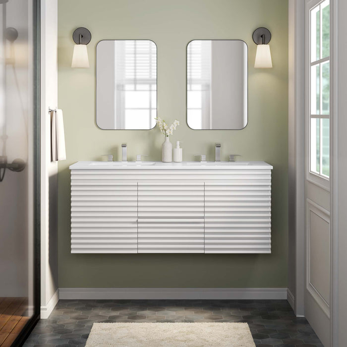 Render 48" Wall-Mount Bathroom Vanity Basin Included