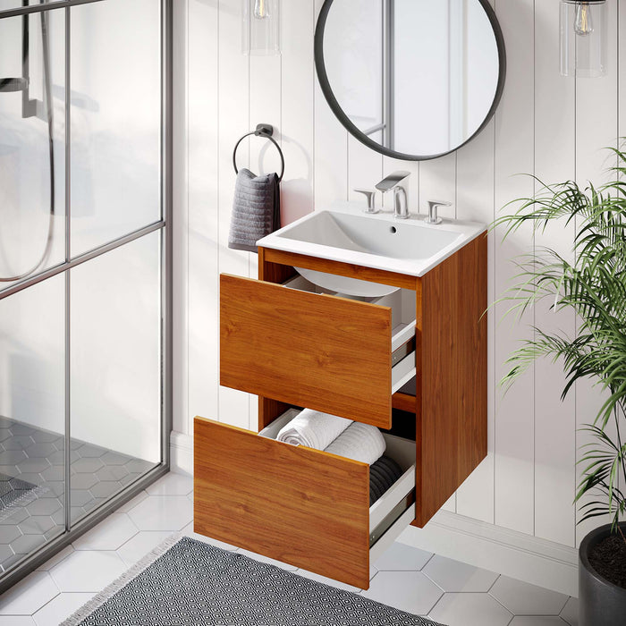 Scenic Wall-Mount Bathroom Vanity Basin Included