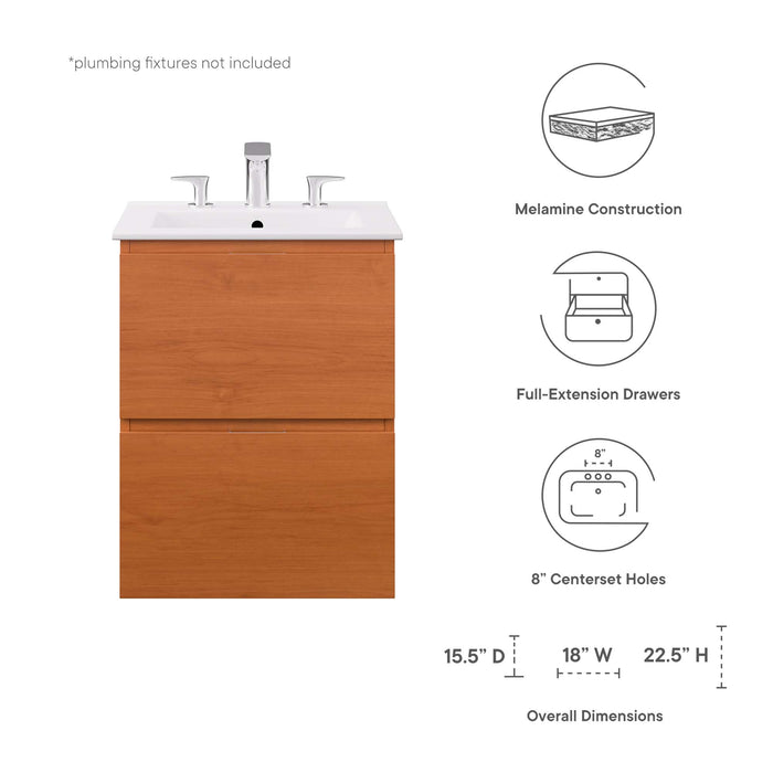 Scenic Wall-Mount Bathroom Vanity Basin Included