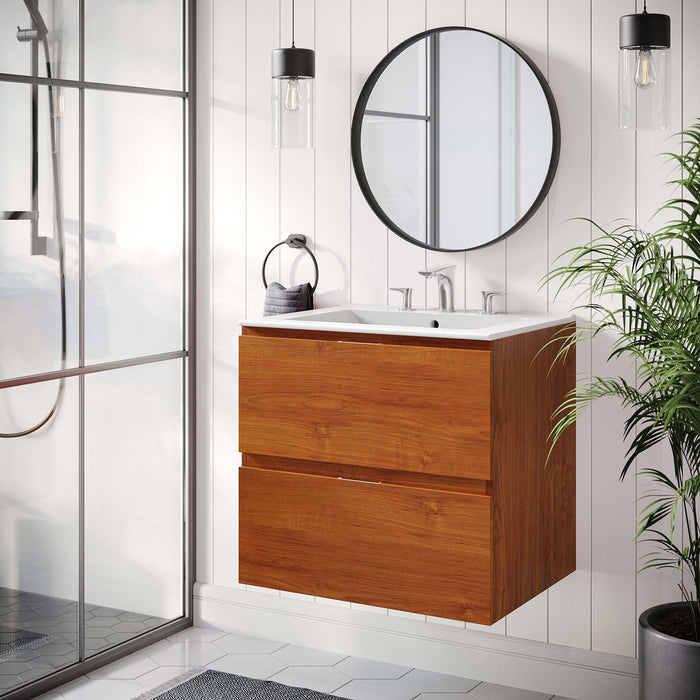 Scenic Wall-Mount Bathroom Vanity Basin Included