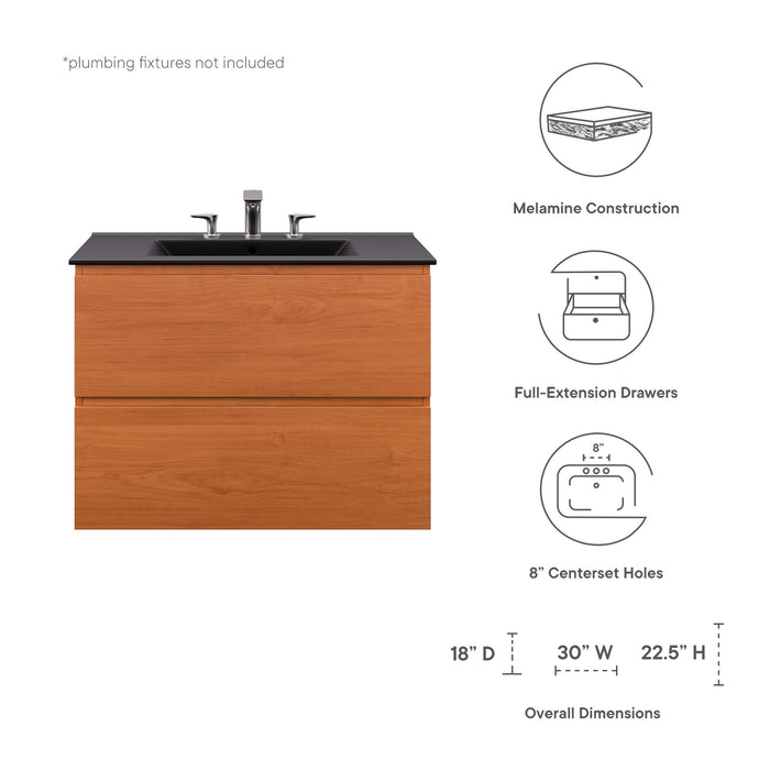 Scenic Wall-Mount Bathroom Vanity Basin Included