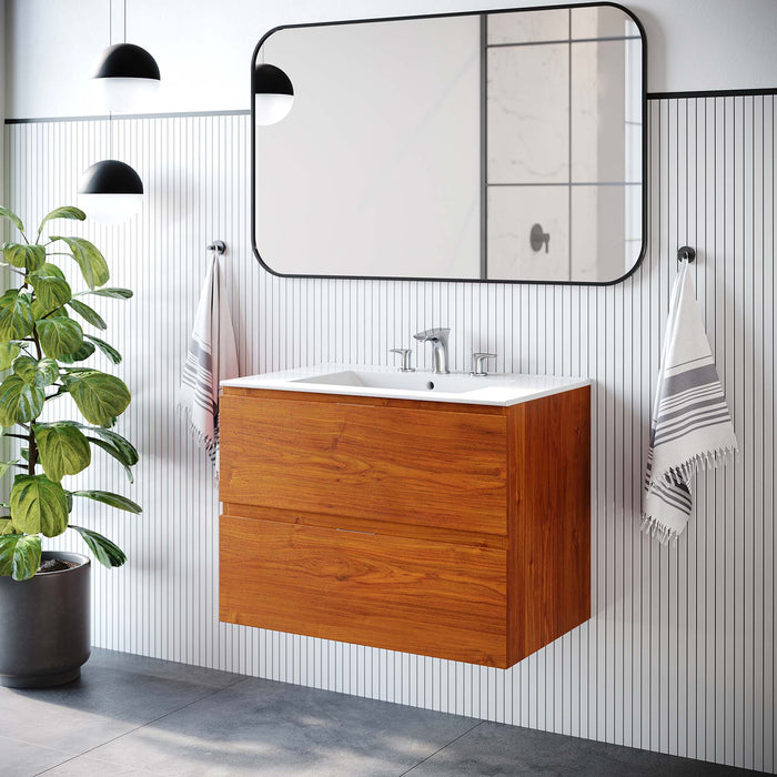 Scenic Wall-Mount Bathroom Vanity Basin Included