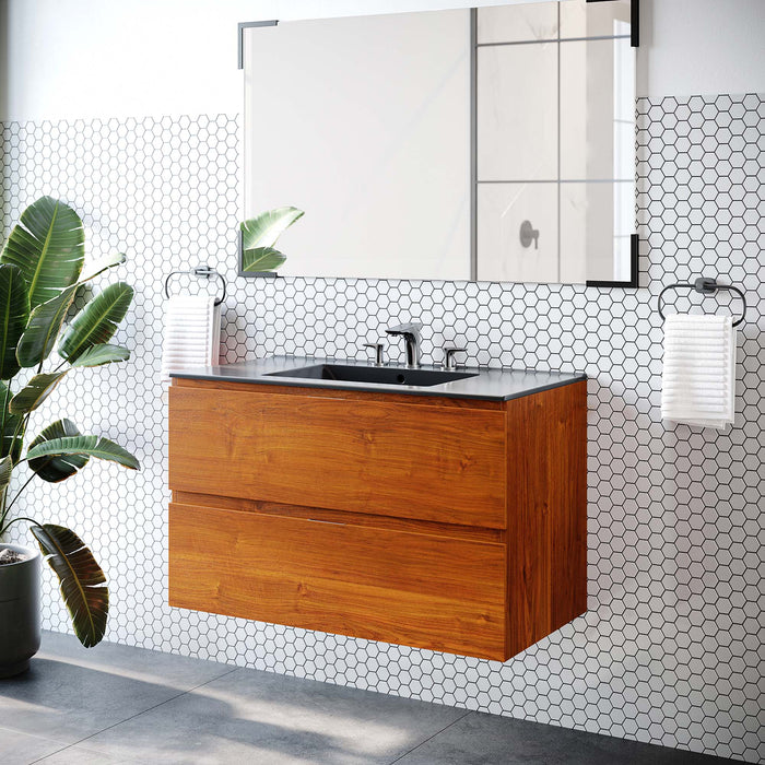 Scenic Wall-Mount Bathroom Vanity Basin Included