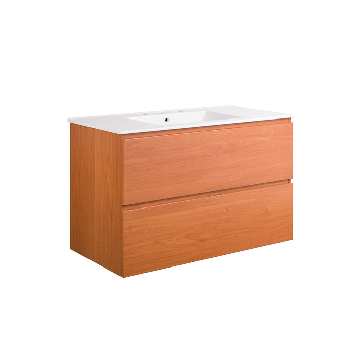 Scenic Wall-Mount Bathroom Vanity Basin Included
