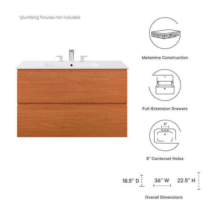 Scenic Wall-Mount Bathroom Vanity Basin Included
