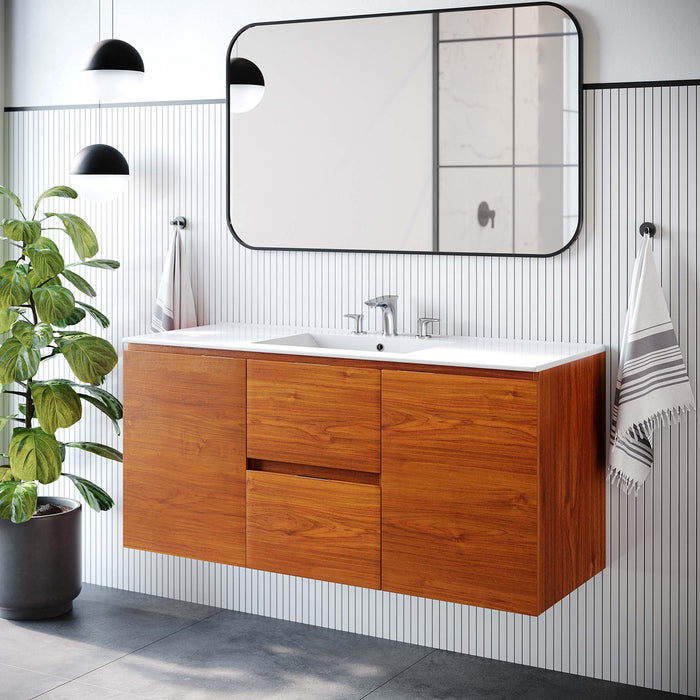 Scenic Wall-Mount Bathroom Vanity Basin Included