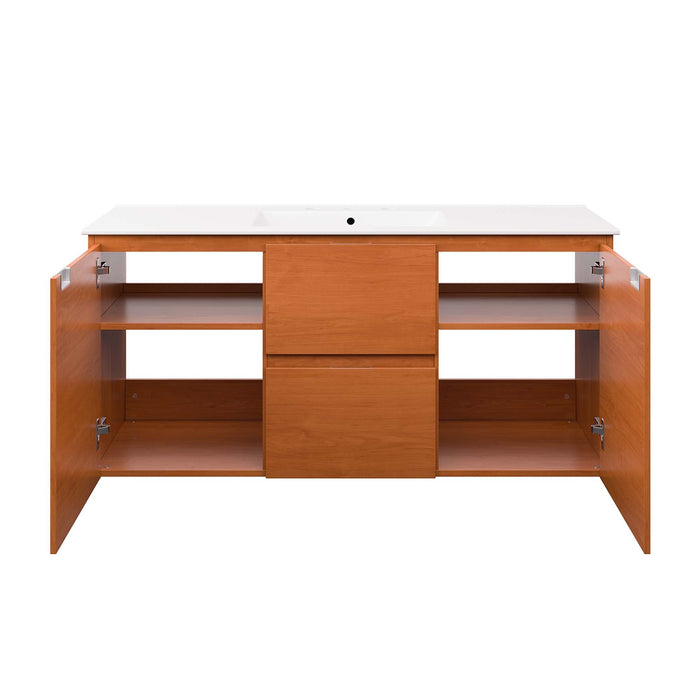 Scenic Wall-Mount Bathroom Vanity Basin Included