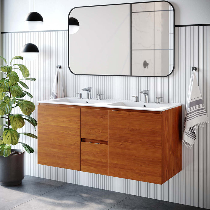 Scenic Wall-Mount Bathroom Vanity Basin Included