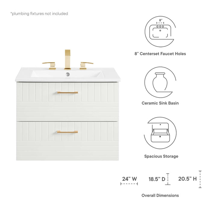 Daybreak Wall-Mount Bathroom Vanity Basin Included