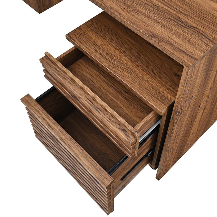 Modway Render Wood Desk and File Cabinet Set Office Furniture - View 16