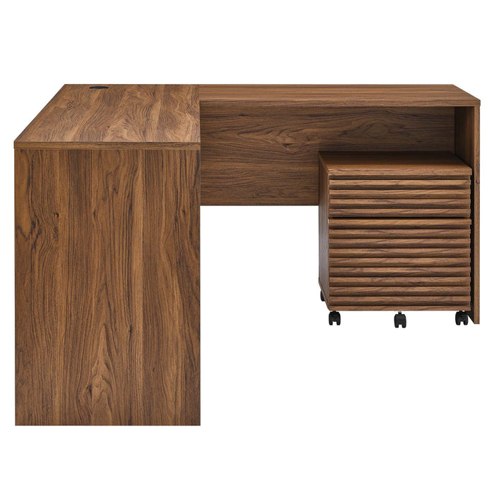 Modway Render Wood Desk and File Cabinet Set Office Furniture - View 10