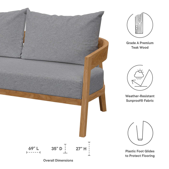 Brisbane 3-Piece Teak Wood Outdoor Patio Set by Modway - product label