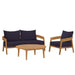 Brisbane 3-Piece Teak Wood Outdoor Patio Set by Modway - angle view