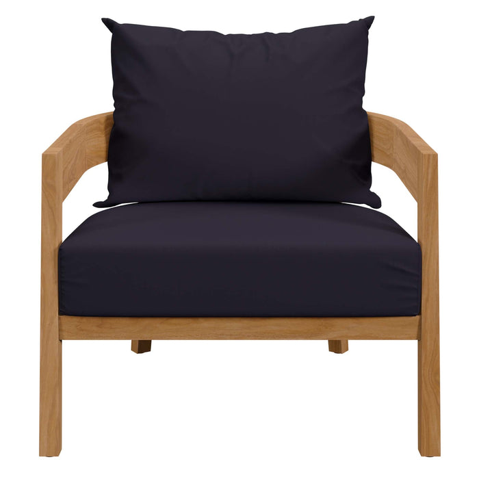 Brisbane 3-Piece Teak Wood Outdoor Patio Set by Modway - interior view