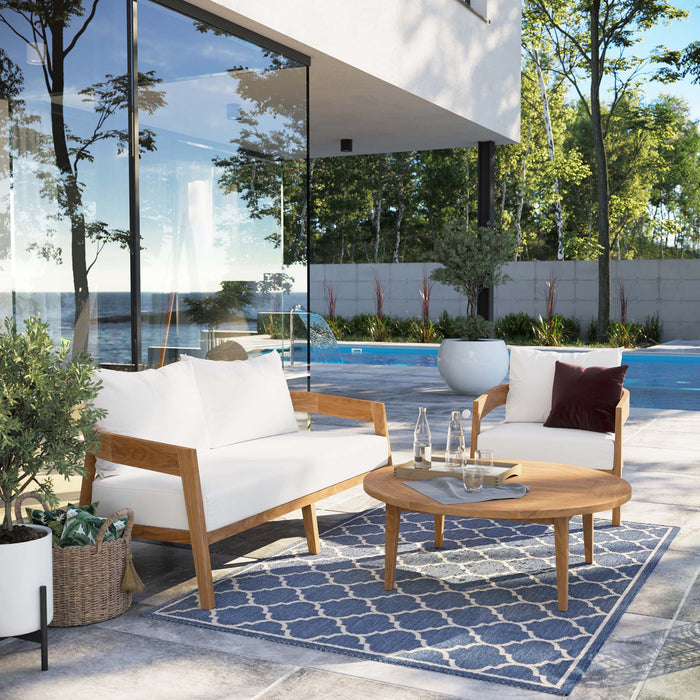 Brisbane 3-Piece Teak Wood Outdoor Patio Set outdoor patio furniture set dimensions and measurements