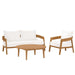 Brisbane 3-Piece Teak Wood Outdoor Patio Set outdoor patio furniture set angle view