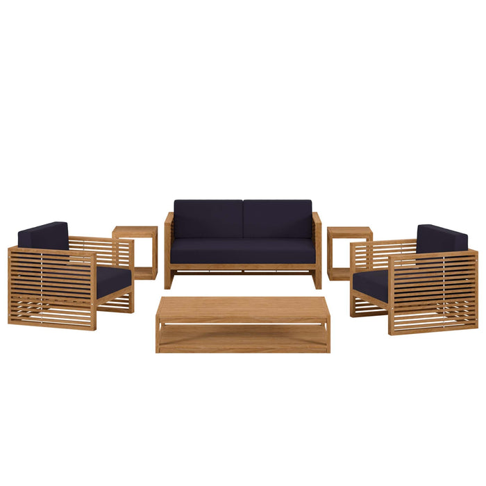 Carlsbad 6-Piece Teak Wood Outdoor Patio Outdoor Patio Set