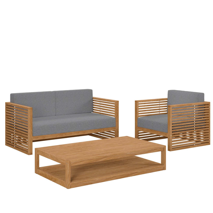 Carlsbad 3-Piece Teak Wood Outdoor Patio Outdoor Patio Set