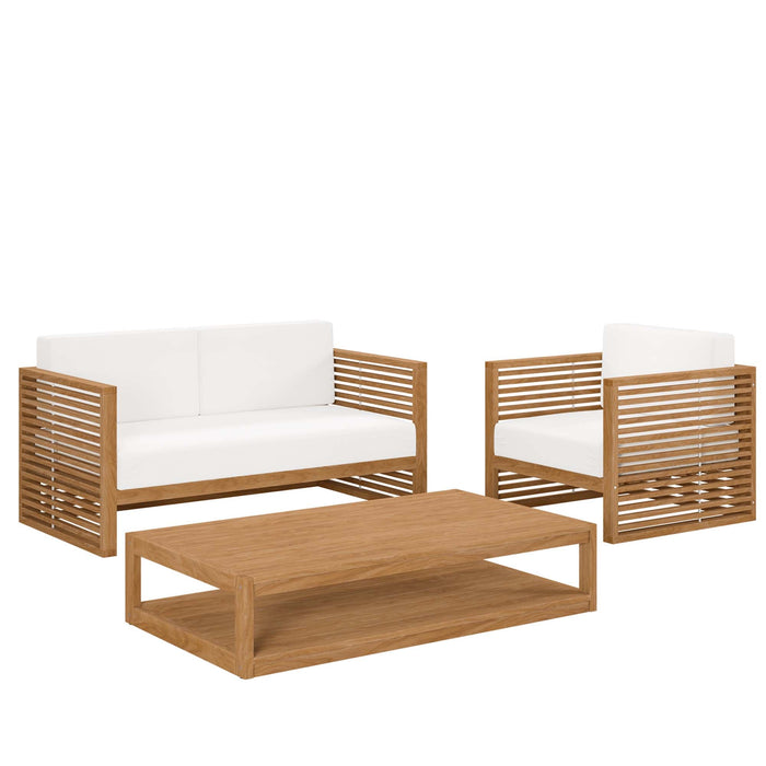 Carlsbad 3-Piece Teak Wood Outdoor Patio Outdoor Patio Set