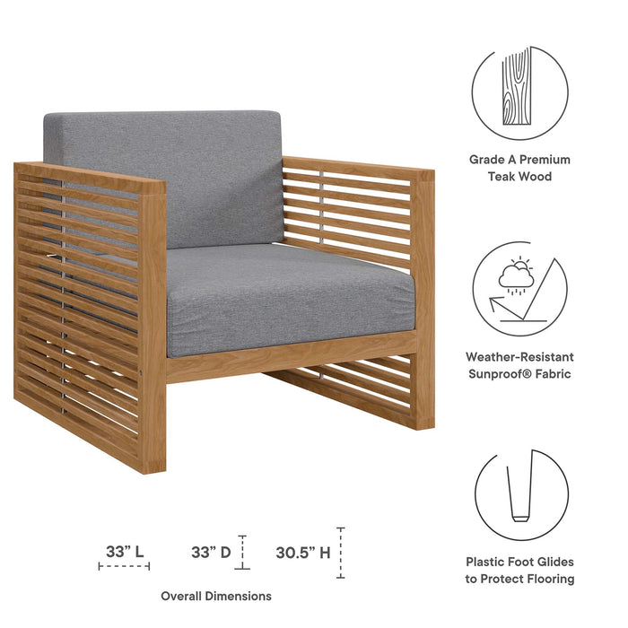 Carlsbad 3-Piece Teak Wood Outdoor Patio Outdoor Patio Set - in lifestyle setting