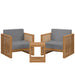 Carlsbad 3-Piece Teak Wood Outdoor Patio Outdoor Patio Set - alternate angle view