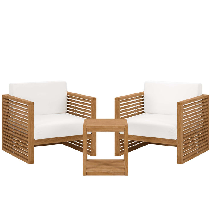 Carlsbad 3-Piece Teak Wood Outdoor Patio Outdoor Patio Set - view 26