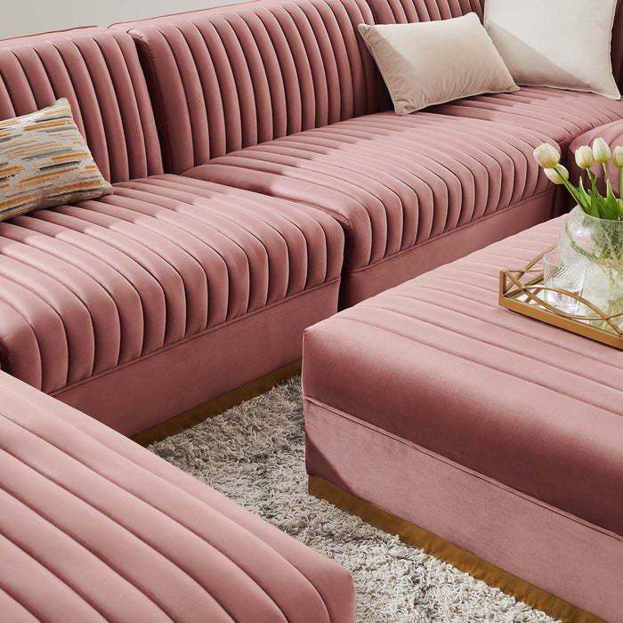 Sanguine 7-Piece Channel Tufted Performance Velvet Right-Facing Modular Sectional Sofa by Modway - view 20